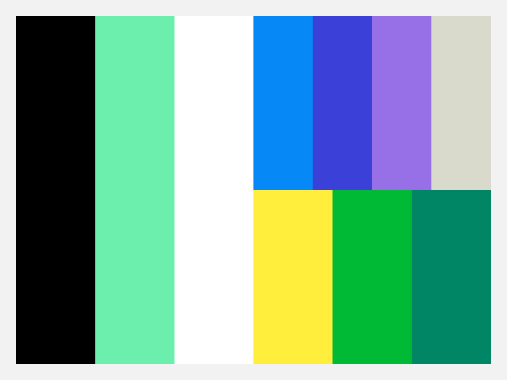 The new OneTrust colors, arranged in columns.