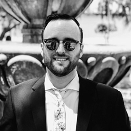 Black and white photo of Jonathan Belanger